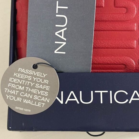 Nautica Red Slim Clutch Credit Card Holder Woman’s Wallet NEW - Picture 13 of 13